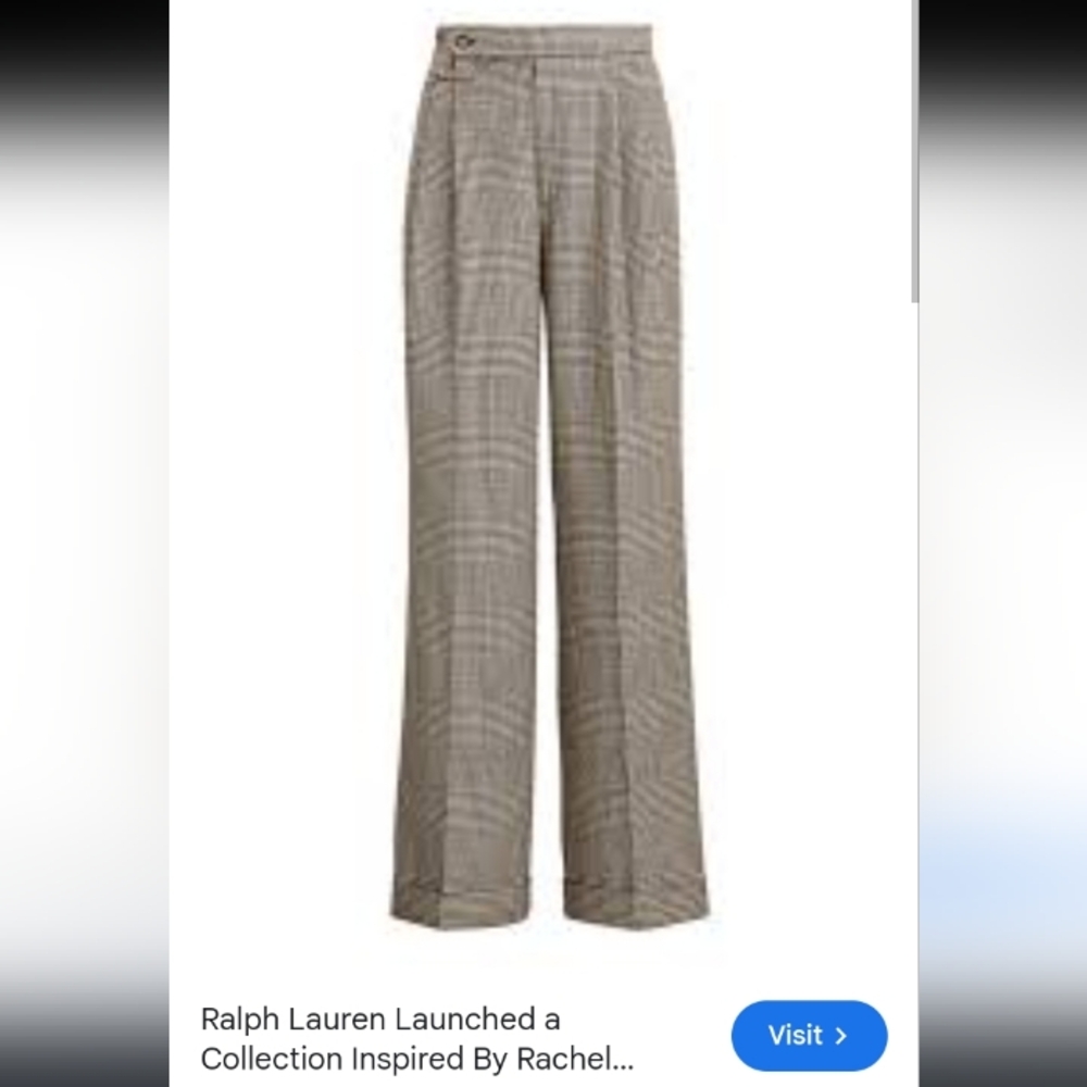 Ralph Lauren Wool Preppy Classic Checked Plaid Quiet Luxury Casual Comfy Pants - Picture 2 of 8